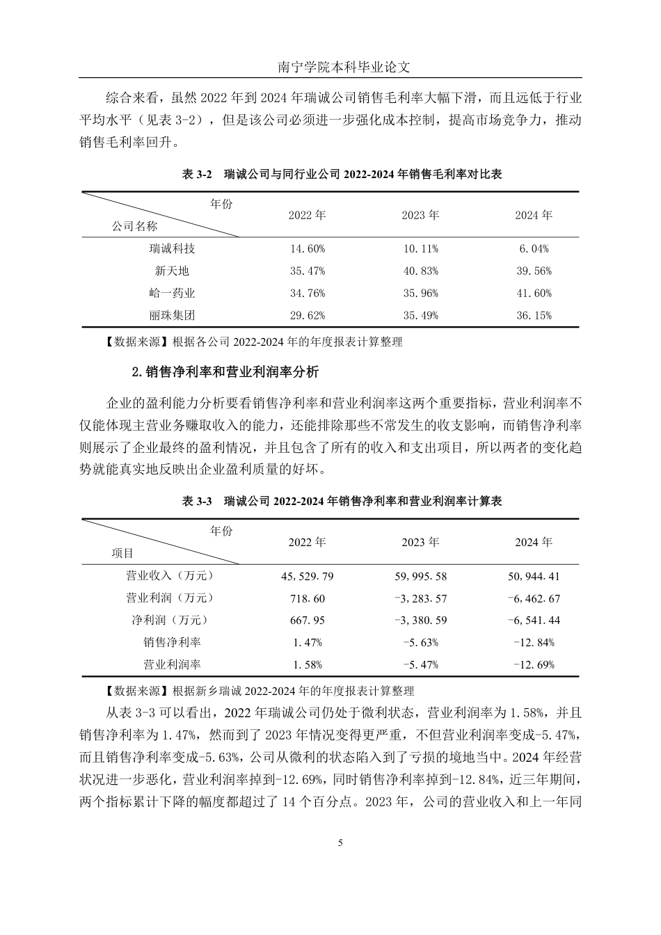 26年CH会计学 小型医药制造企业盈利能力分析——以新乡瑞诚科技股份有限公司为例终稿全日制-约16245字符.pdf_第8页
