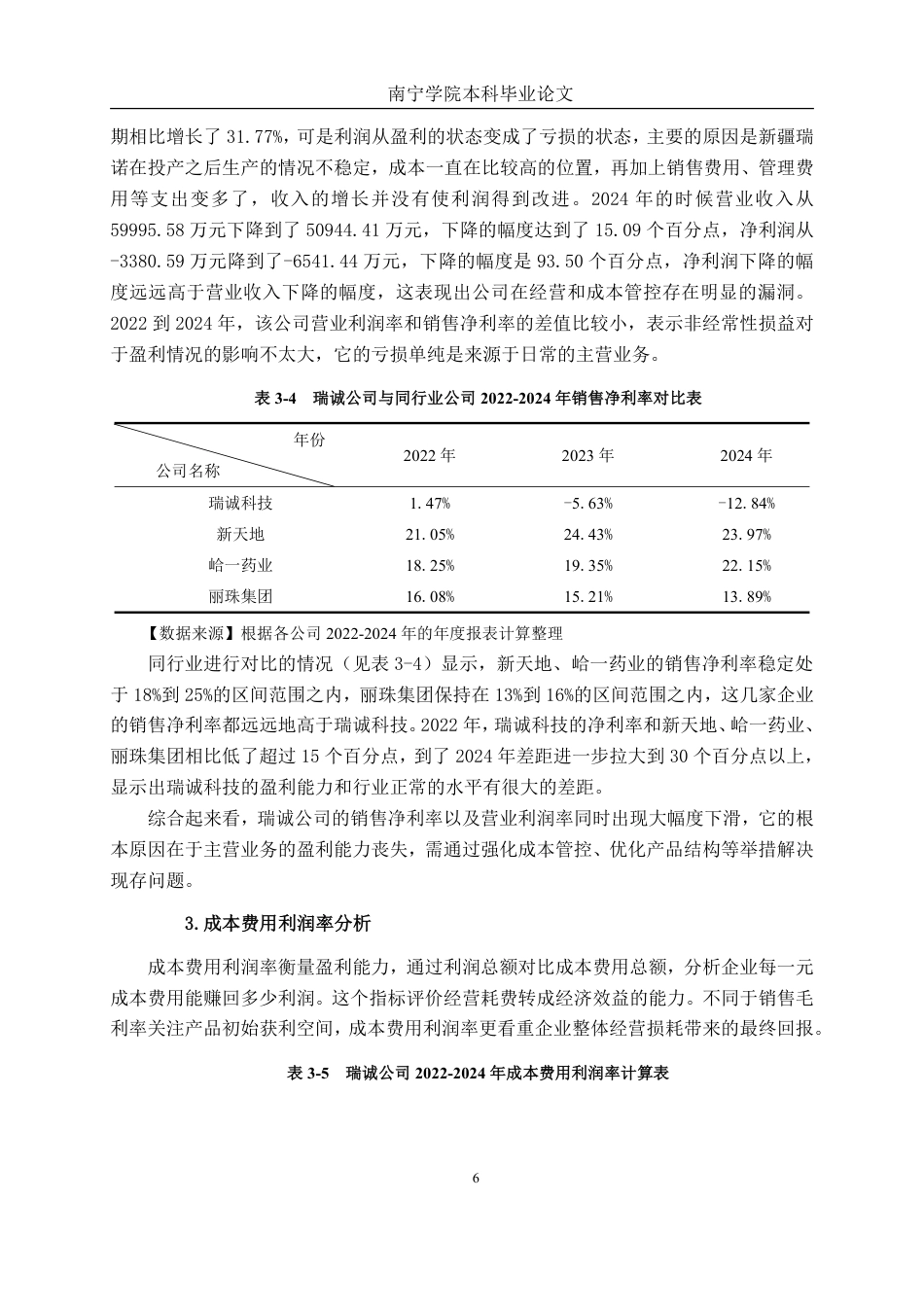 26年CH会计学 小型医药制造企业盈利能力分析——以新乡瑞诚科技股份有限公司为例终稿全日制-约16245字符.pdf_第9页