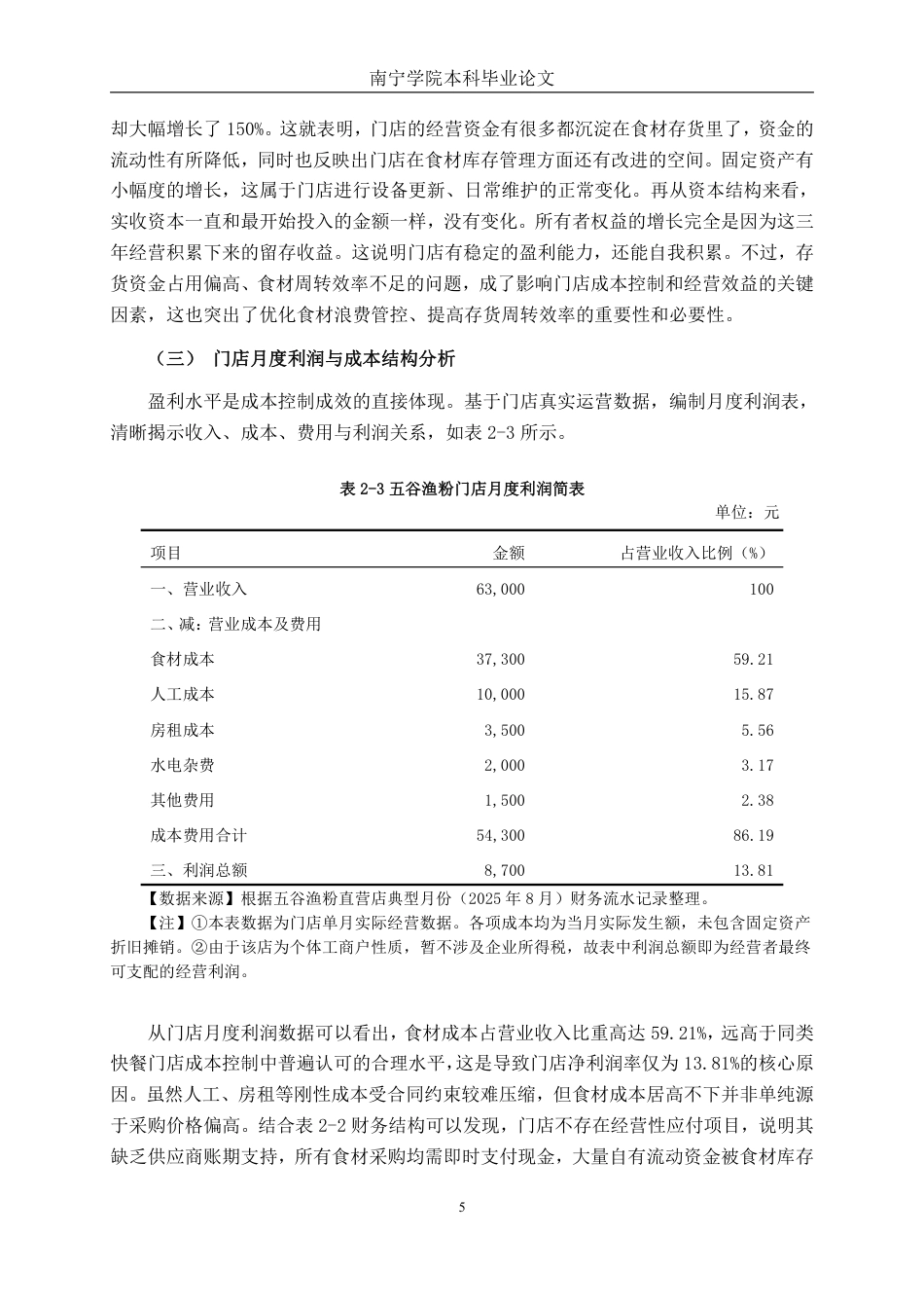 26年CH财务管理 小型连锁餐饮企业食材浪费与成本控制研究——以五谷渔粉门店为例终稿全日制-约18591字符.pdf_第9页