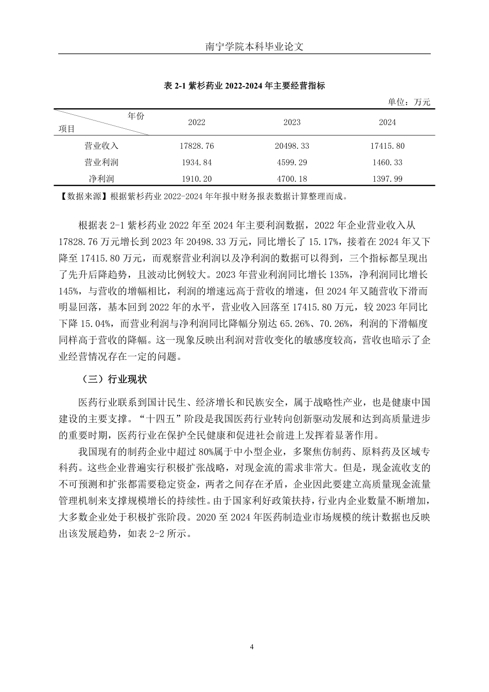 26年CH会计学 医药制造企业现金流量管理问题分析——以无锡紫杉药业股份有限公司为例终稿全日制-约20318字符.pdf_第7页