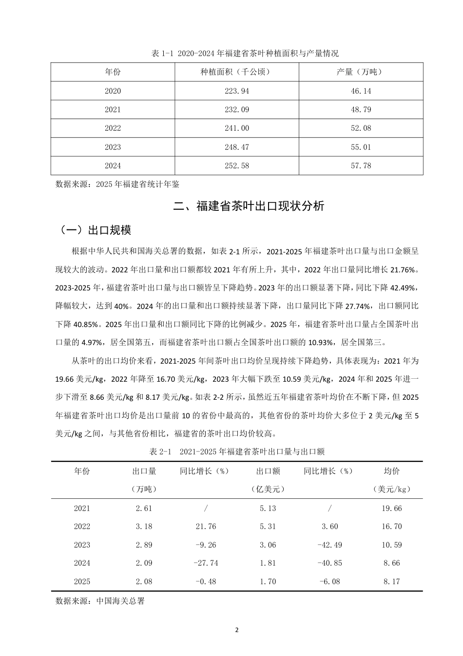 26年CH国际经济贸易 福建省茶叶出口现状及对策-终稿全-约11458字符.pdf_第5页