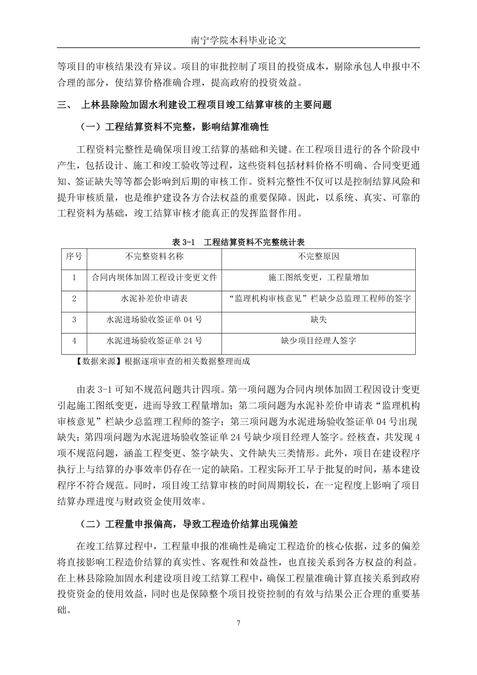 26年CH工程审计 水利建设工程竣工结算审核探析——以上林县东敢水库除险加固项目为例终稿全日制-约16334字符.pdf_第7页