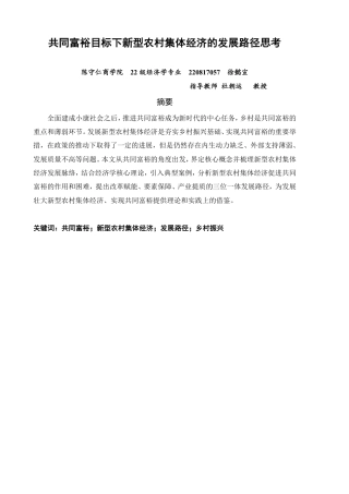 26年CH经济学 共同富裕目标下新型农村集体经济的发展路径思考-终稿全日制-约13317字符.pdf