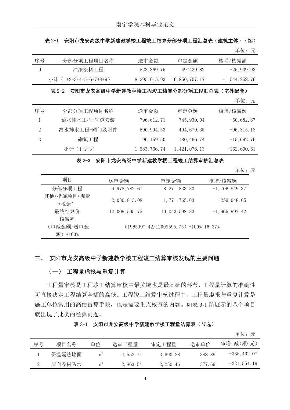 26年CH工程审计 房屋建筑工程竣工结算审核分析——以安阳市龙安高级中学新建教学楼为例终稿全日制-约16388字符.pdf_第8页