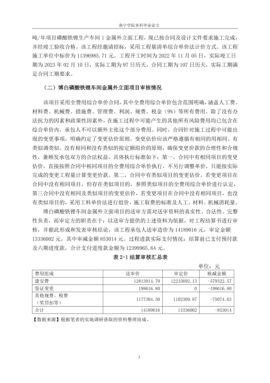 26年CH工程审计 建设工程结算审核分析——以玉林博白时代新能磷酸铁锂车间金属外立面项目为例终稿全日制-约14084字符.pdf_第6页