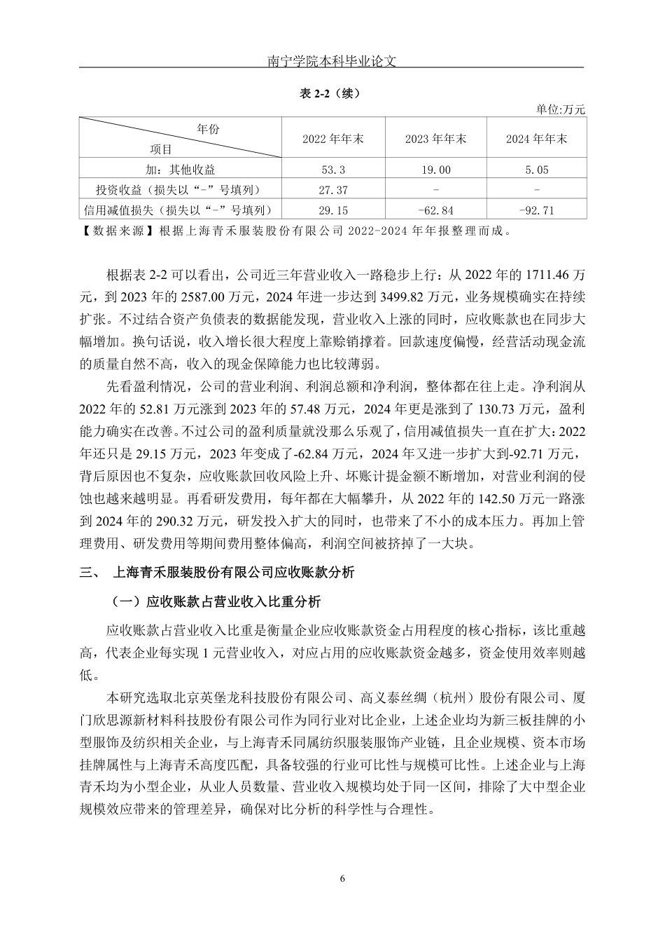 26年CH会计学 小型企业应收账款管理存在问题及对策研究——以上海青禾服装股份有限公司为例终稿全日制-约18321字符.pdf_第9页