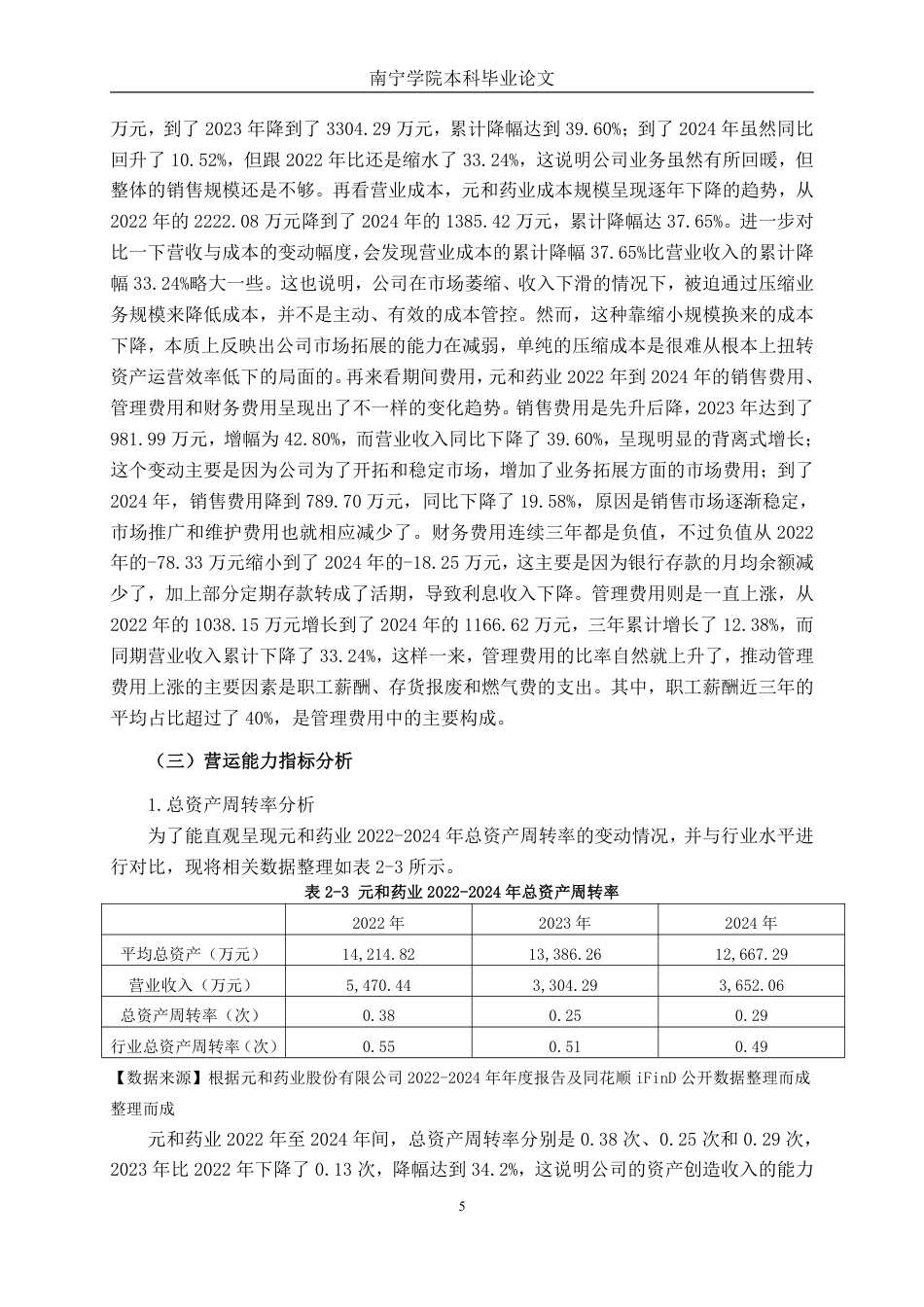 26年CH财务管理 小型医药制造企业营运能力分析——以元和药业为例终稿全日制-约16274字符.pdf_第8页
