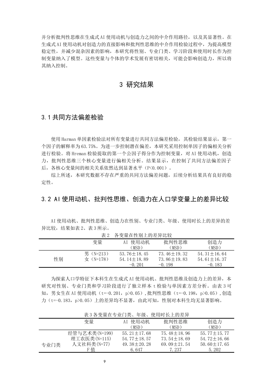 26年CH应用心理学 关键词：本科生；生成式AI；使用动机；创造力；批判性思维-终稿全(14220字).docx_第8页