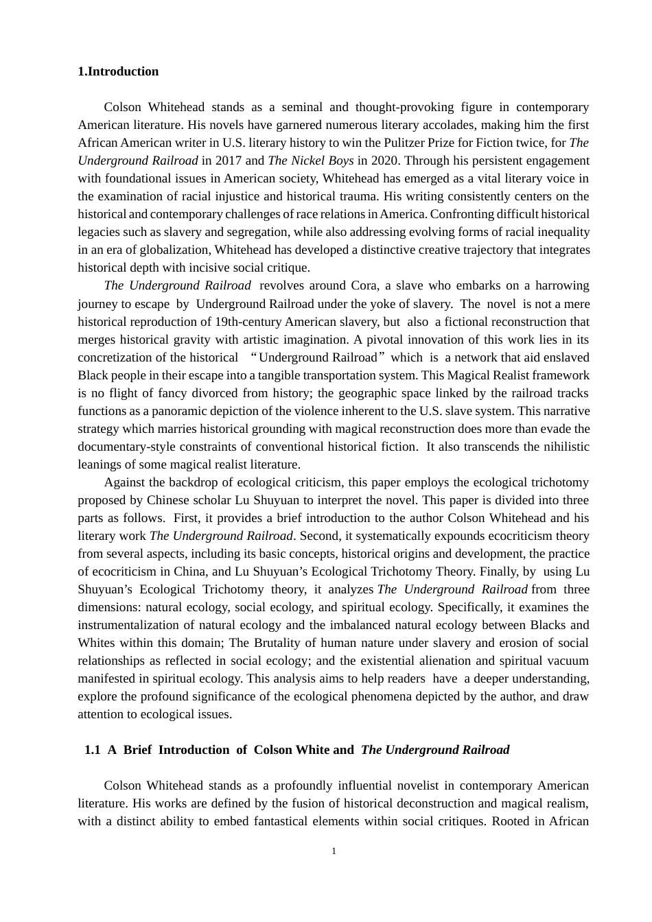26年CH英语终稿全 生态批评理论视角下对《地下铁道》的解读 .docx_第5页