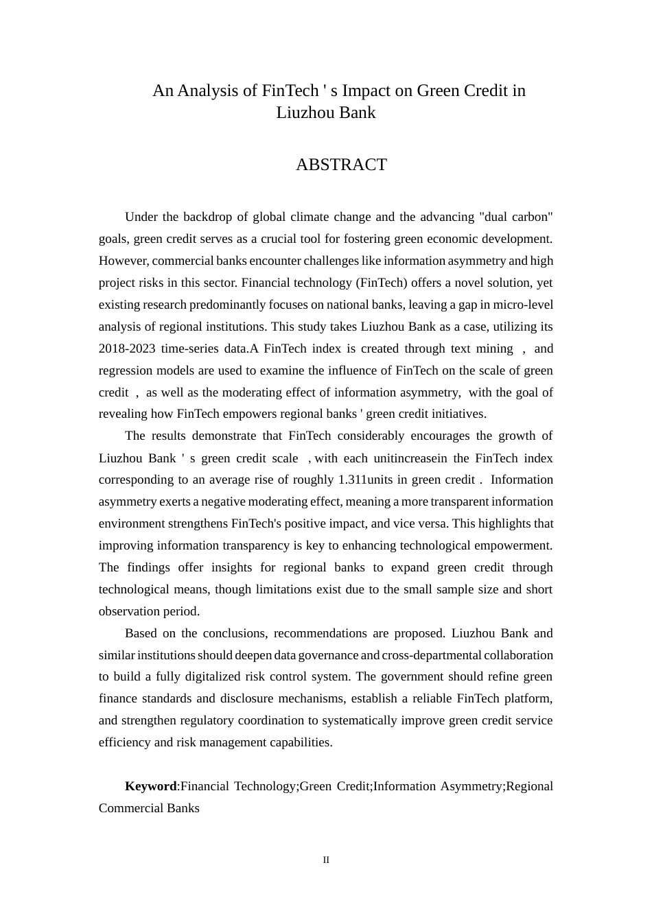 26年CH金融科技 金融科技对柳州银行绿色信贷的影响研究终稿全日制(13289字).docx_第3页