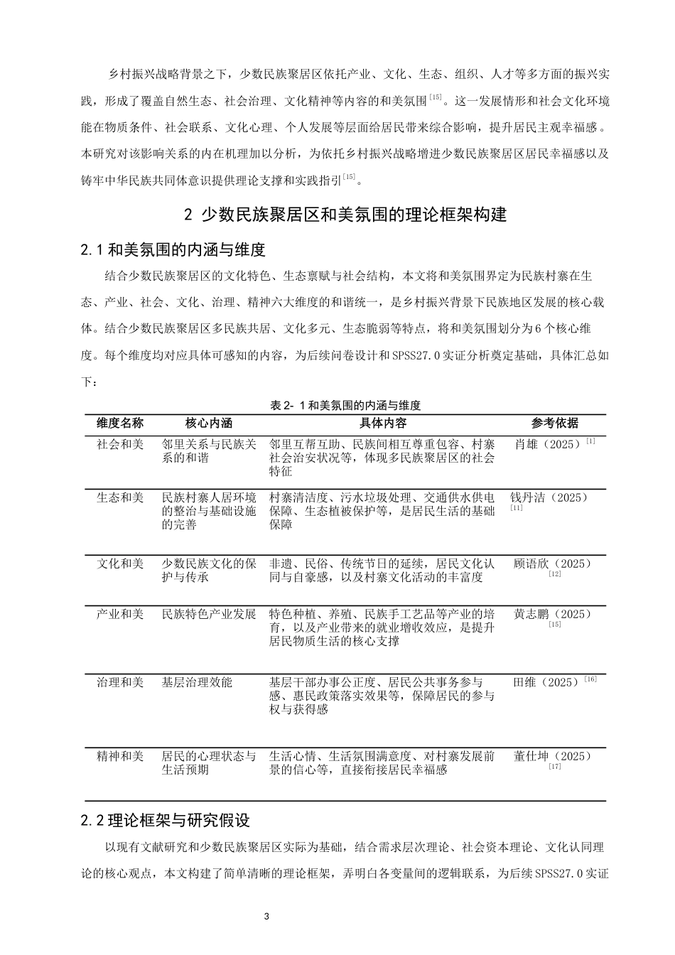 26年CH人文地理与城乡规划 关键词：乡村振兴；少数民族聚居区；和美氛围；居民幸福感(15857字).docx_第7页