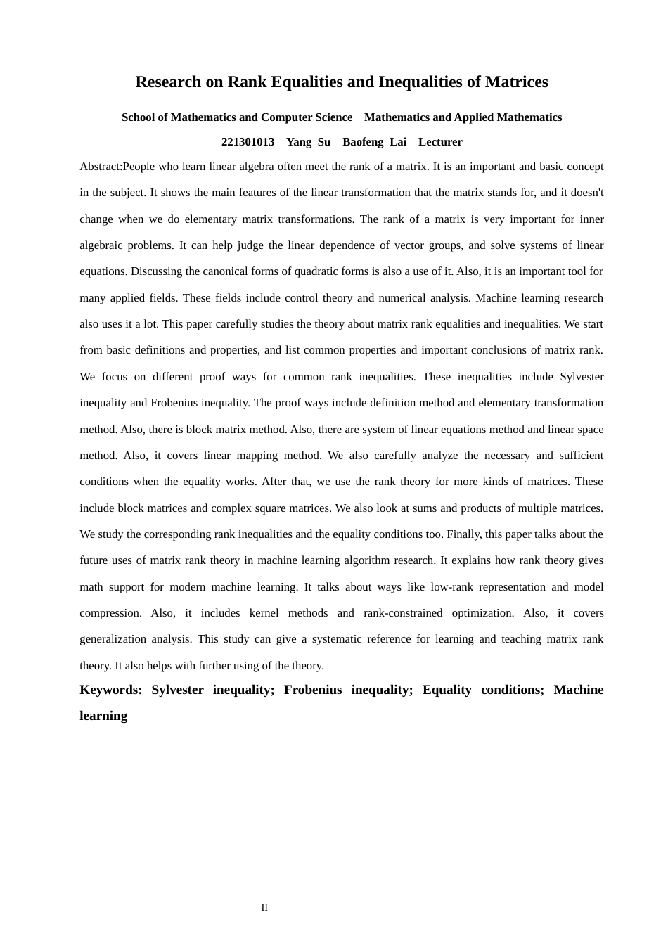 26年CH应用数学师范 矩阵的秩等式与不等式之研究-终稿全日制.docx_第2页