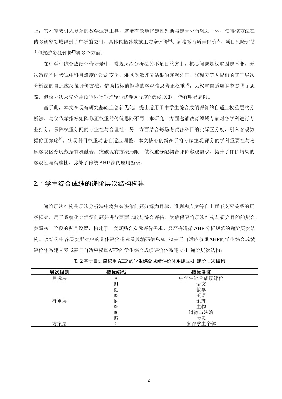 26年CH应用数学师范 基于自适应权重AHP的中学生成绩综合评价研究 -终稿全日制.docx_第6页