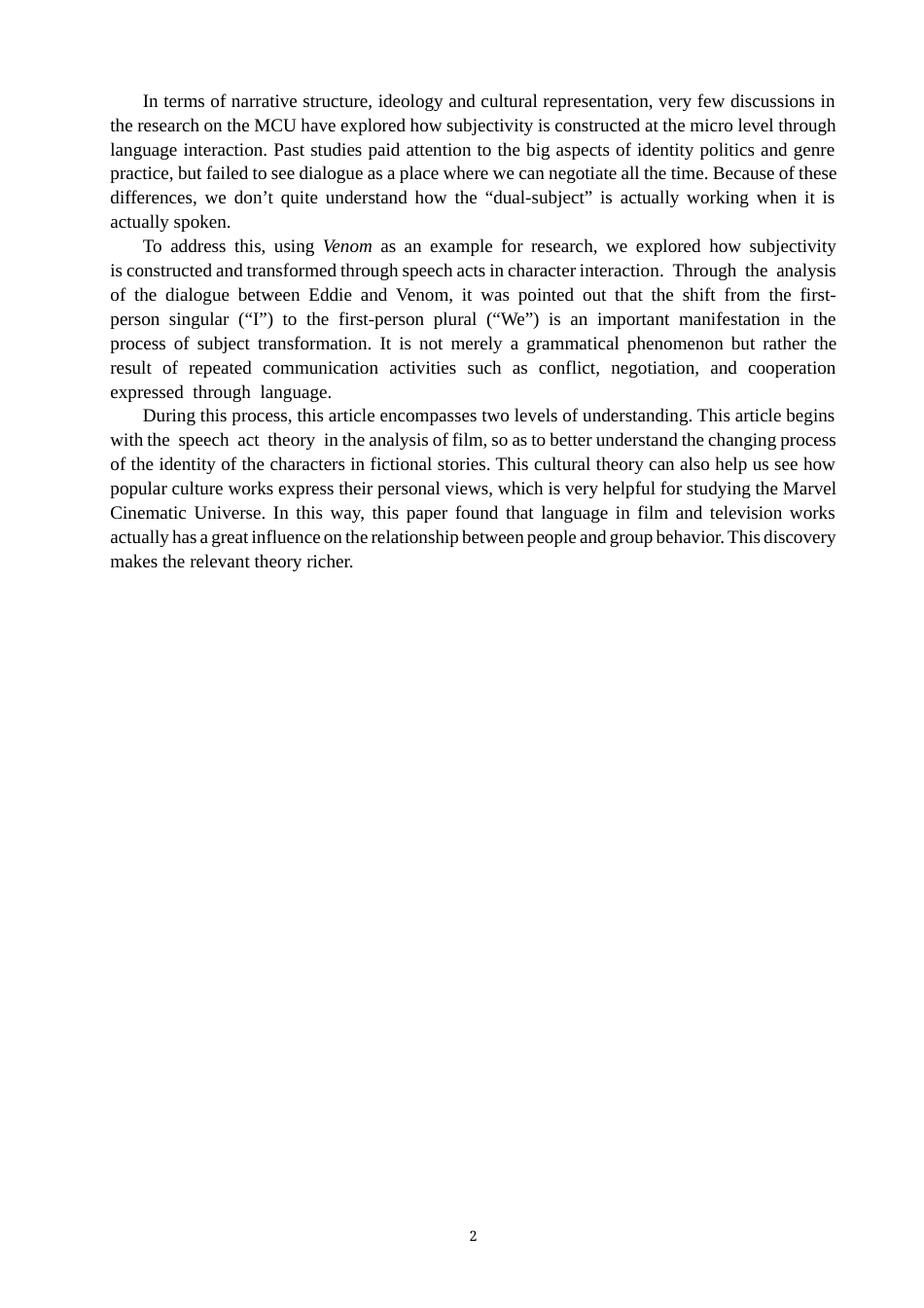 26年CH英语终稿全 关键词：言语行为理论；言外行为；主体性；《毒液》；对话；身份协商(9815字).docx_第6页