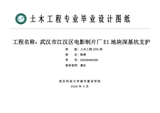 26年WP土木工程 武汉市江汉区电影制片厂E1地块深基坑支护设计17.34-AI19.16  附件图纸集.pdf