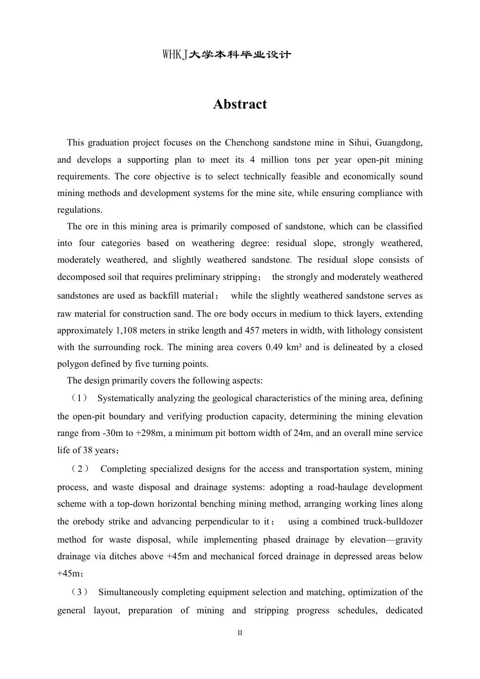 26年WP采矿工程 四会砂岩矿400万ta露天开采方案设计-基于FLAC3D的四会砂岩矿边坡稳定性评价20.59-AI31.08_1-约63605字符-全日.pdf_第2页