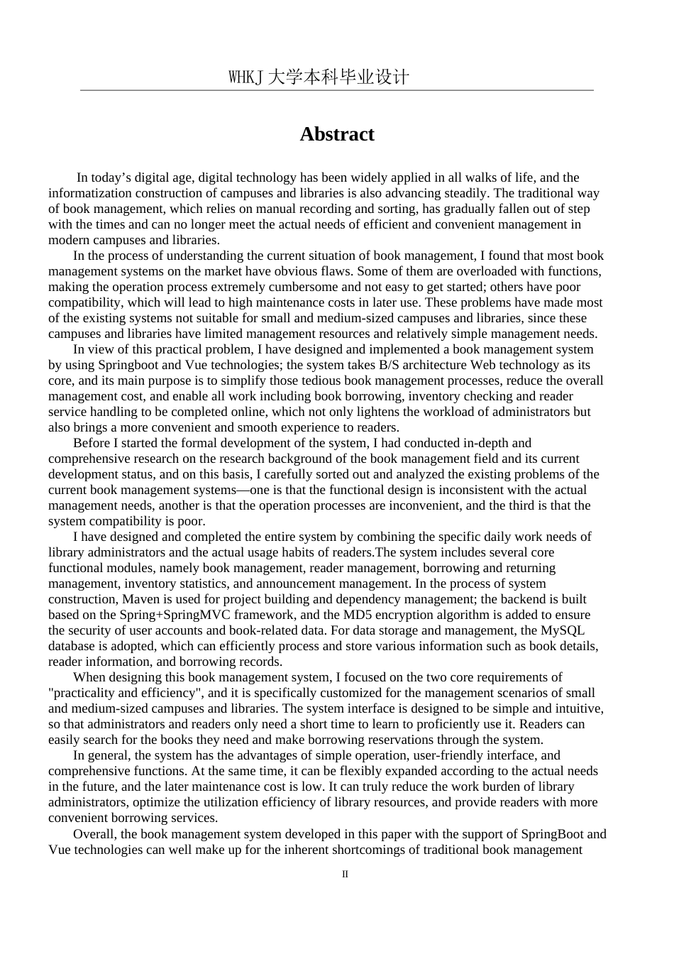 26年WP计算机科学与技术 基于SpringBootVue的图书管理系统设计与实现8.07-AI23.79全日(28512字).docx_第2页