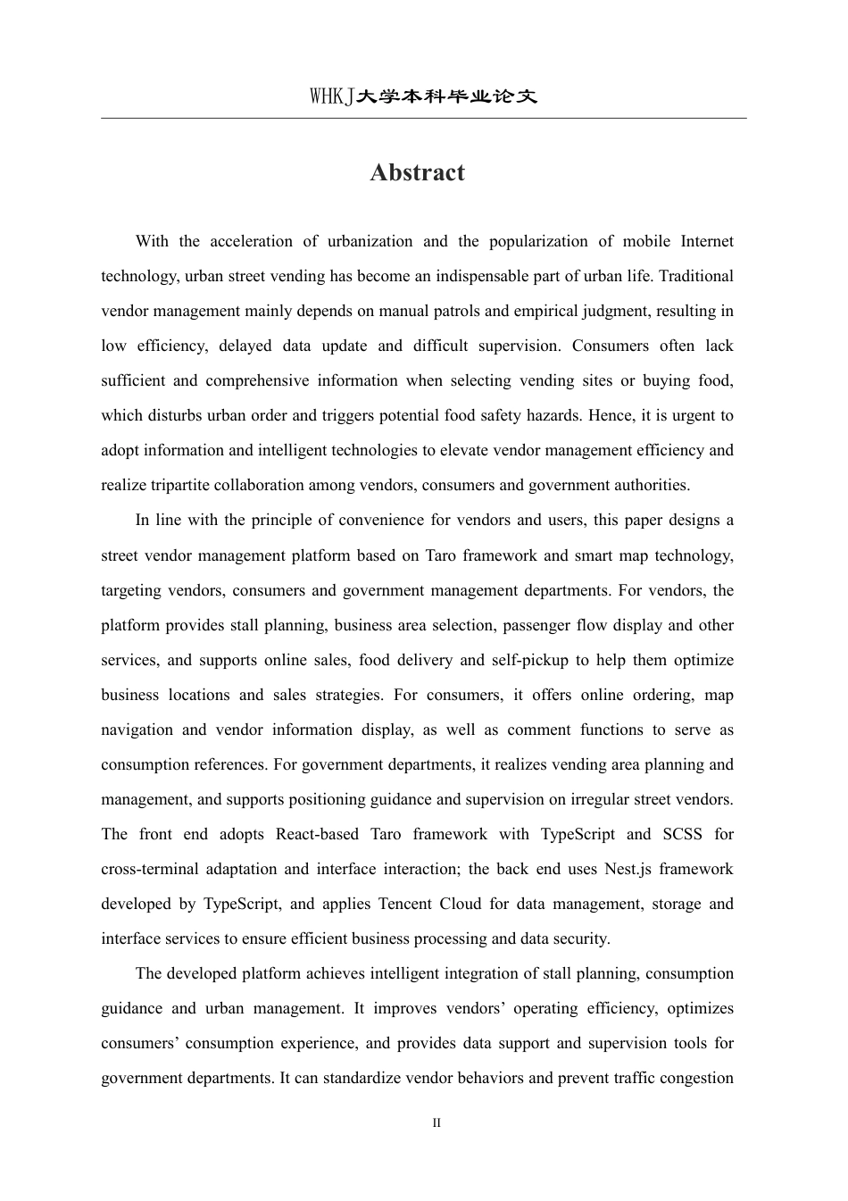 26年WP计算机科学与技术 基于Taro框架和智慧地图的摊贩管理平台6.18-AI21.88-约21947字符.pdf_第2页