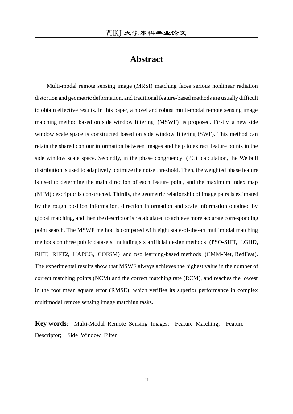 26年WP计算机科学与技术 基于侧窗滤波的多模态遥感图像匹配方法研究7.87-AI18.37全日(27120字).docx_第3页