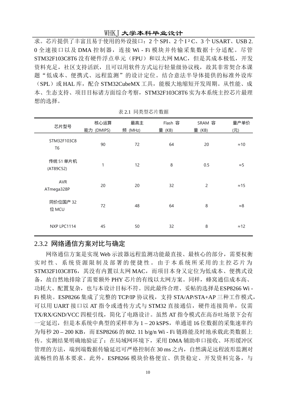 26年WP电子信息工程 基于STM32的Web示波器系统实现10.62-AI全日(15913字).docx_第10页