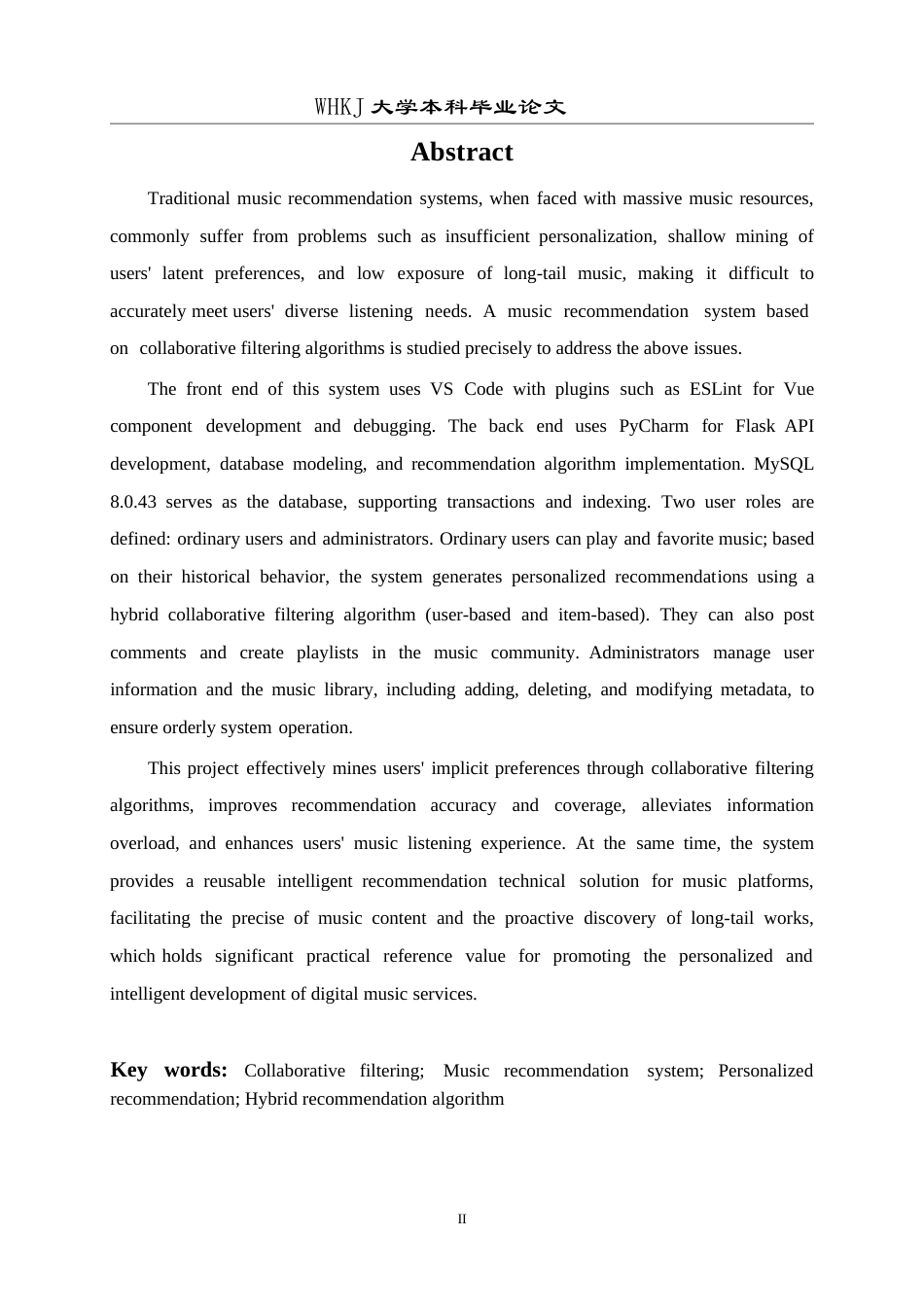 26年WP计算机科学与技术 基于协同过滤算法的音乐数据分析及推荐系统3.48-AI1.29全日(24277字).docx_第2页