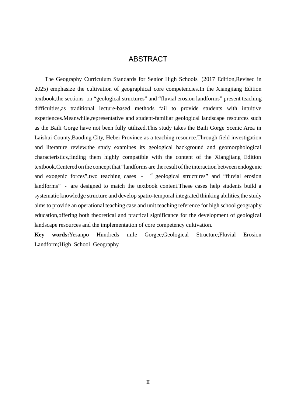 26年WP地理科学 百里峡地质景观特征观察的高中地理教学应用研究—— 以湘教版 “地质构造” 与 “流水侵蚀地貌” 为例12.39-AI15.31_1全日制(13077字).docx_第2页