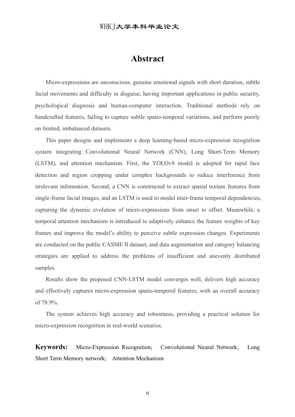 26年WP计算机科学与技术 基于深度学习的微表情识别系统设计与实现13.12-AI30.88-约33811字符.pdf_第2页