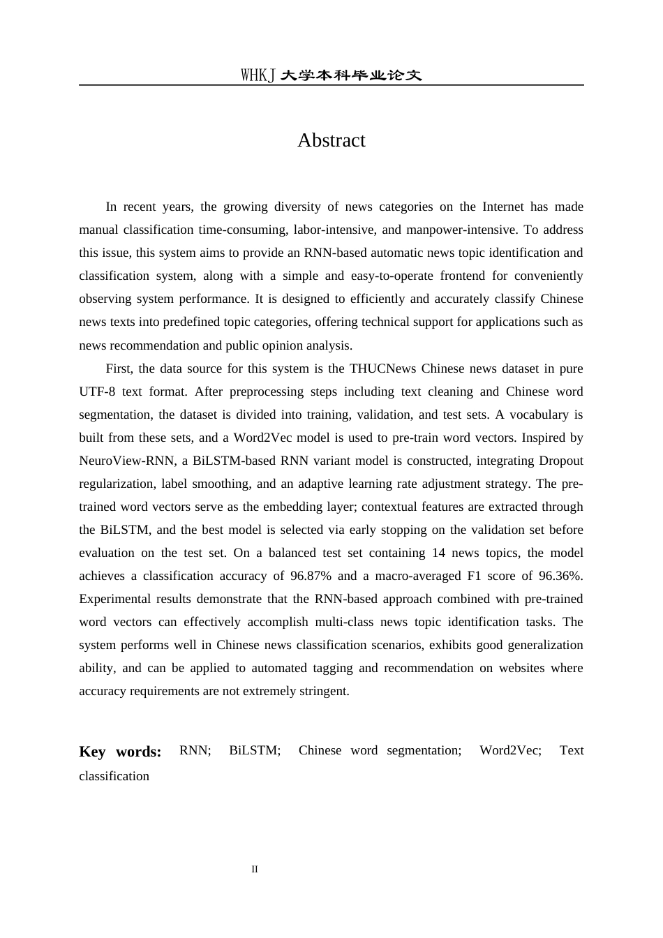 26年WP计算机科学与技术 基于RNN的新闻主题识别与分类系统的设计与实现9.69-AI全日(27545字).docx_第2页