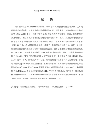 26年WP应用化学 SERS免疫分析纸基基底的制备及Alzheimer疾病标志物的检测研究15.26-AI45.84全日(13160字).docx