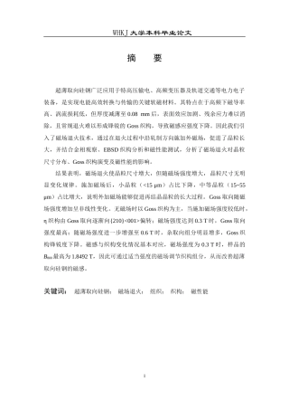 26年WP金属材料工程 磁场退火对超薄取向硅钢组织、织构及磁性能的影响15.06-AI17.53全日(14173字).docx
