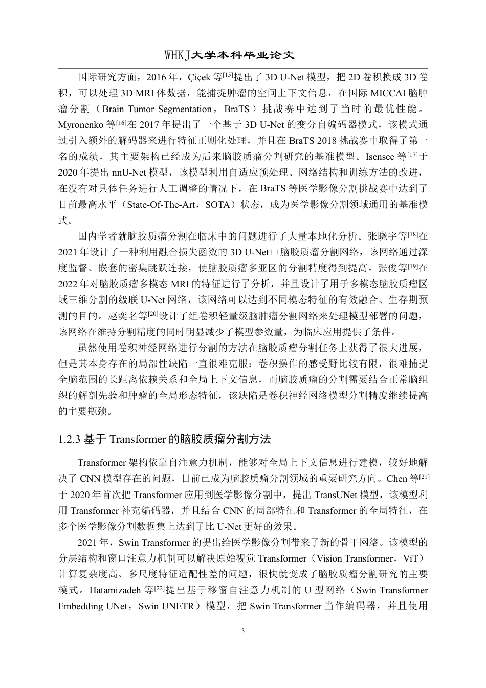 26年WP软件工程 基于 Swin Transformer 的脑胶质瘤多模态图像分割研究9.58-AI2.13-约44729字符-全日制.pdf_第9页