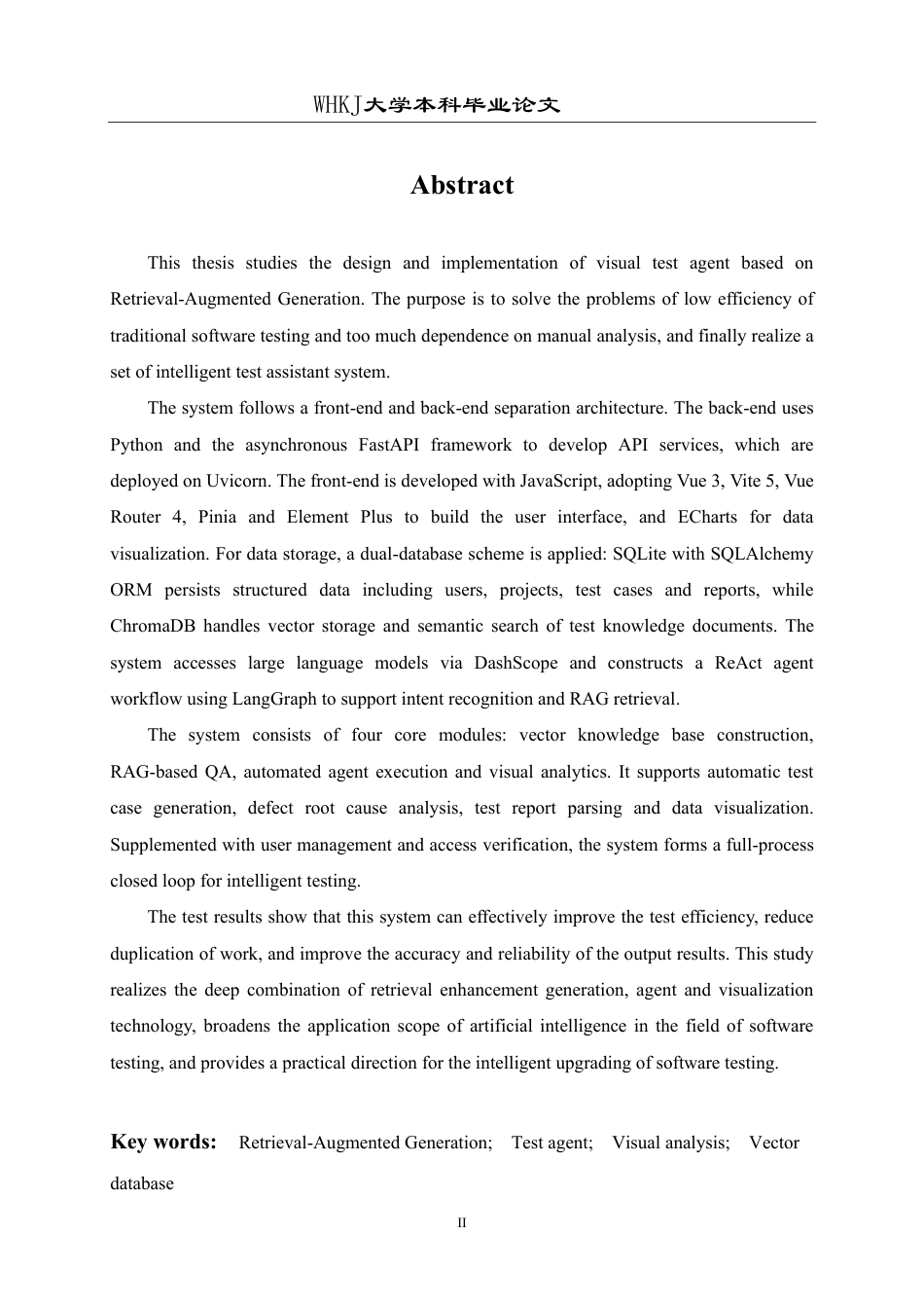 26年WP网络工程 基于RAG的可视化测试智能体设计与实现2.35-AI-约32721字符-全日制.pdf_第2页