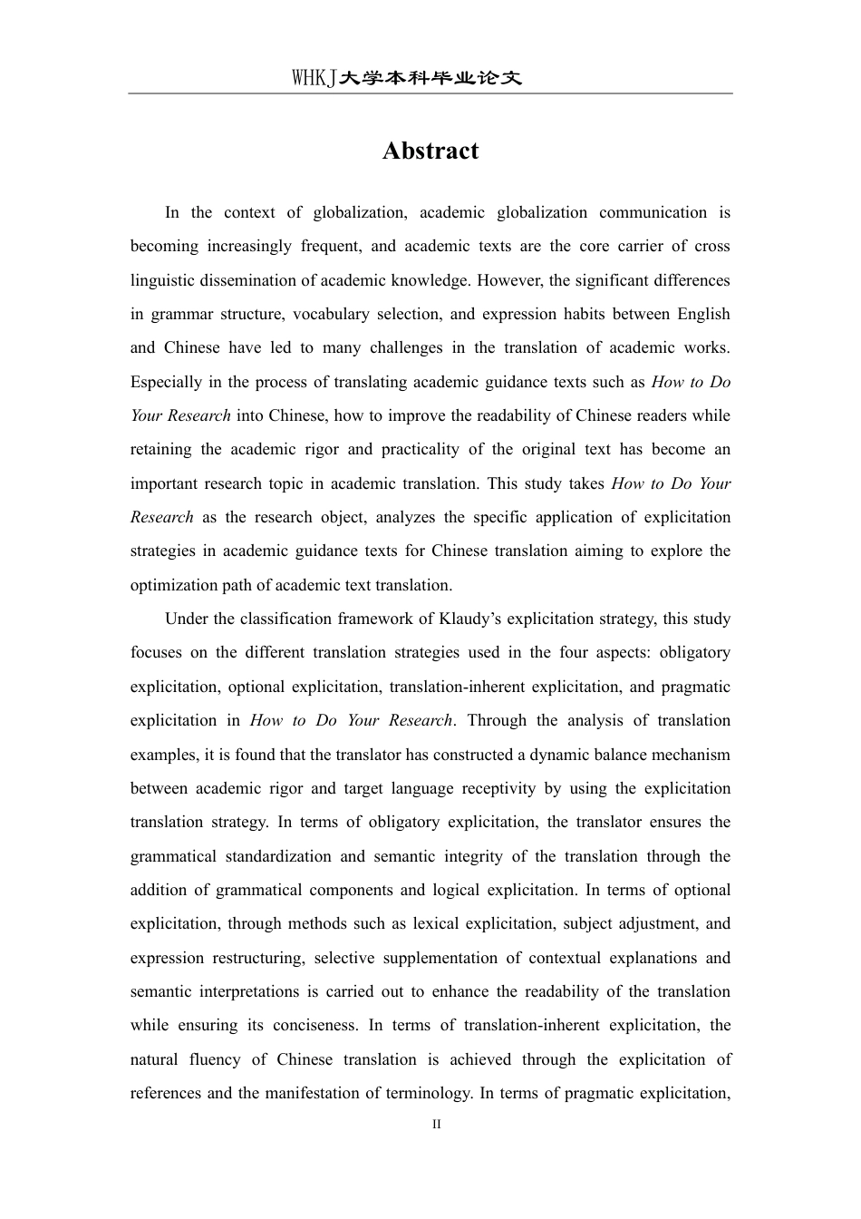 26年WP英语 明晰化策略在学术型文本汉译中的应用——以《手把手教你做科研》为例6.4-AI28.79-约49653字符.pdf_第2页