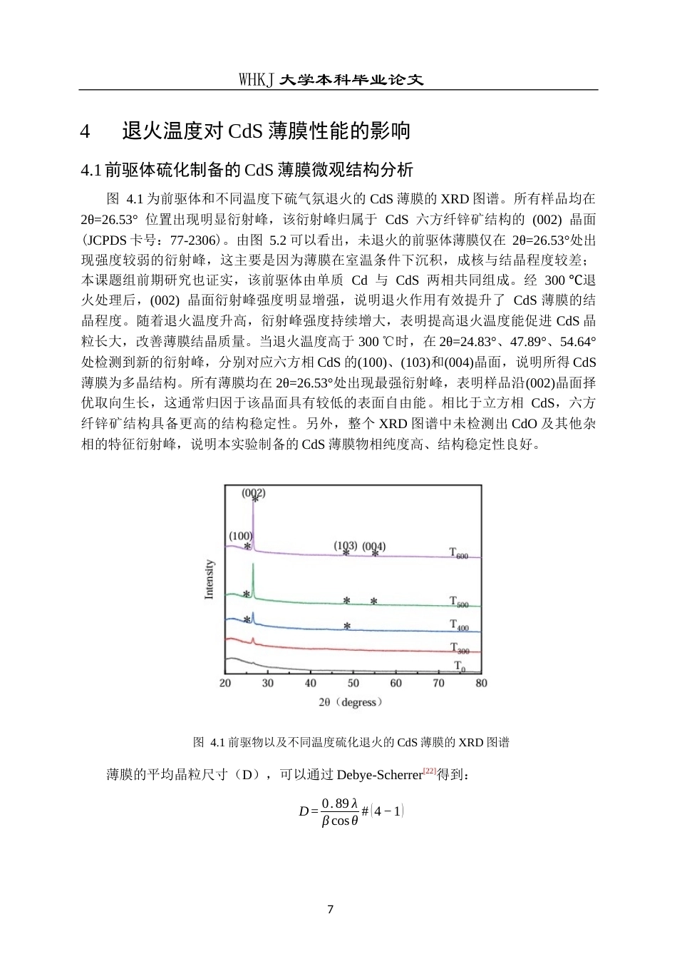 26年WP材料物理 硫化退火制备CdS薄膜的结构和光学性能23.28-AI22.56全日(10033字).docx_第10页