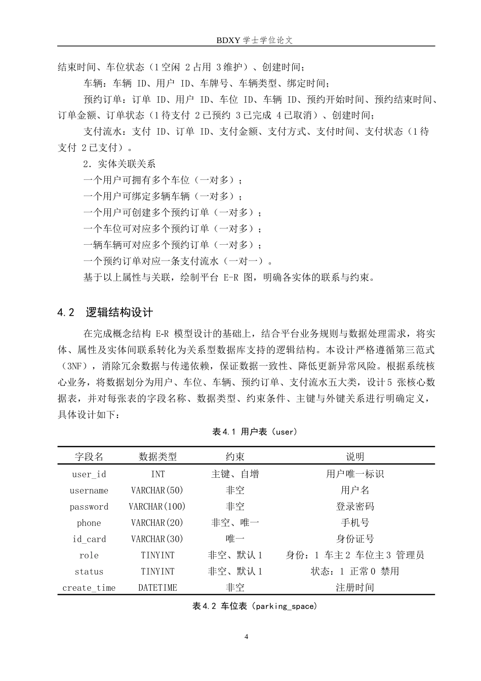 26年WP电信工程及管理 城市停车位共享与预约平台的数据库设计方案10.9-AI17.97全日制(8607字).docx_第7页