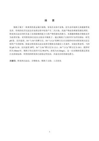 26年WP环境生态工程 铁氧体沉淀法处理水中铜离子的研究16.29-AI14.47全日制(8401字).docx