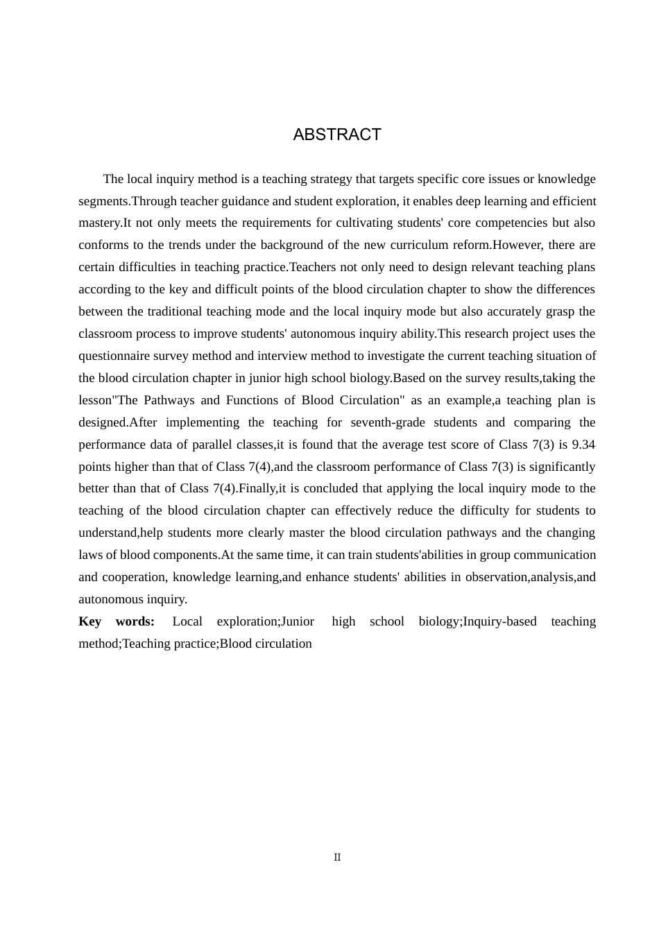 26年WP生物科学(师范)基于局部探究法的初中生物教学实践与探究——以“血液循环的途径和功能”教学为例8.22-AI11.53全日制(13130字).docx_第2页