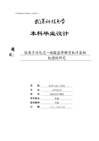 26年WP应用化学 钴离子活化过一硫酸盐降解有机污染物机理的研究13.79-AI全日(11195字).docx