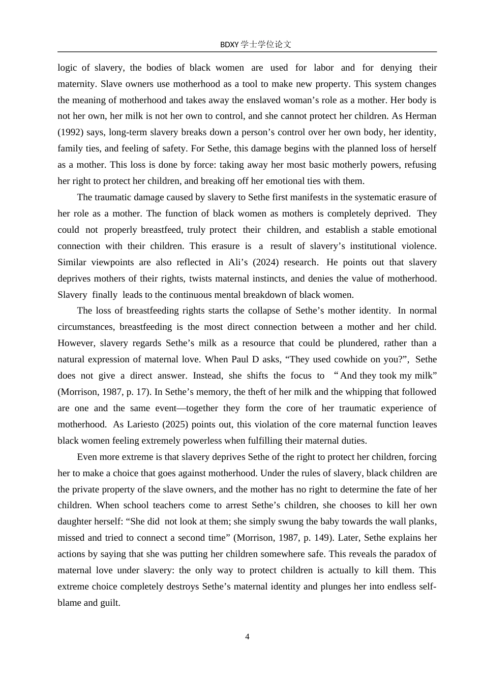 26年WP英语 创伤理论视角下《宠儿》中塞丝的创伤与复原分析Analysis of Sethe's Trauma and Recovery in Beloved from the Perspective of Trauma Theory8.08-AI15.65(11720字).doc_第7页