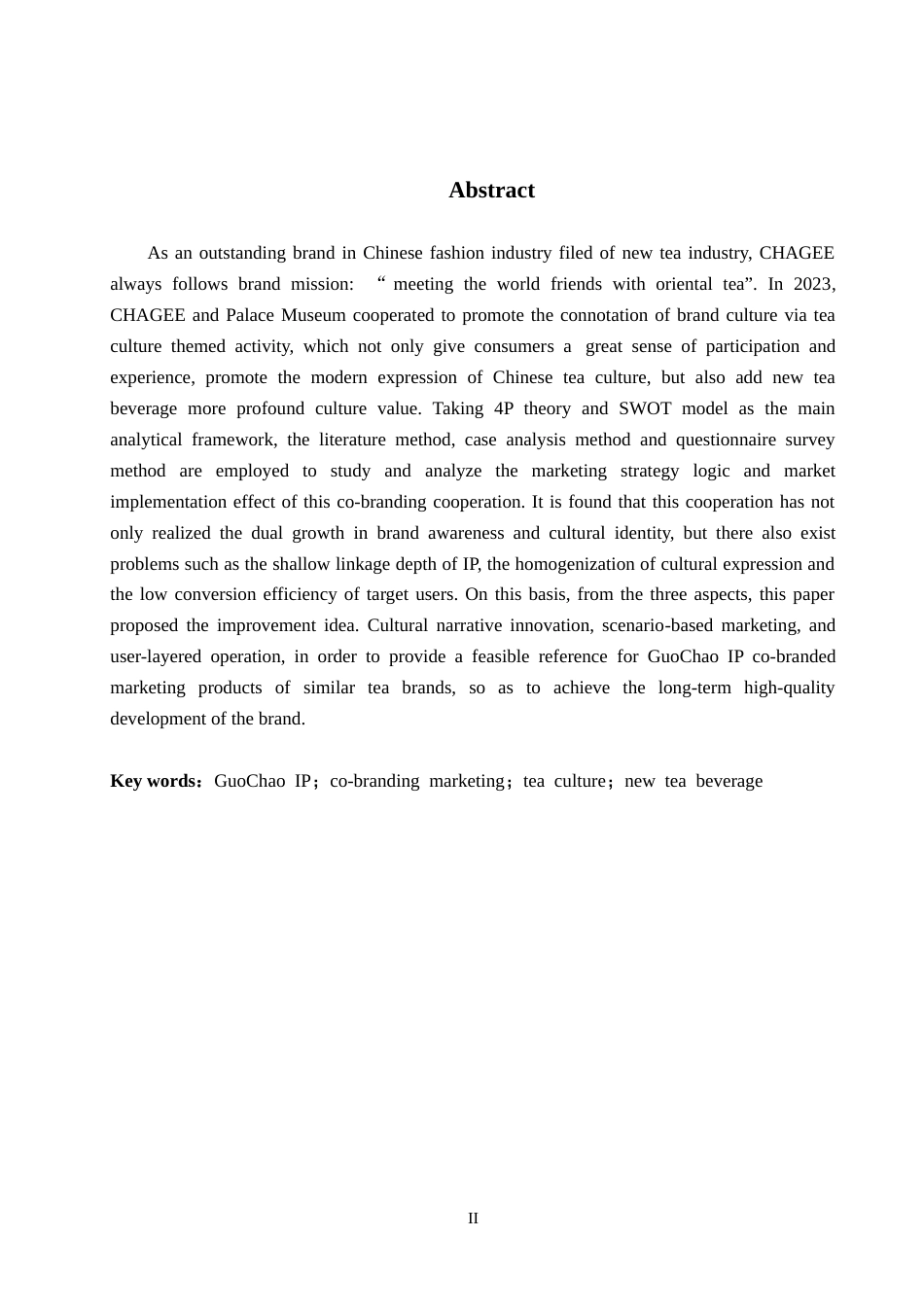 26年WP商务英语 霸王茶姬“茶饮国潮IP联动营销策略案例分析 Case Analysis of CHAGEE's TeaG y2.59-AI11.58(12374字).doc_第2页