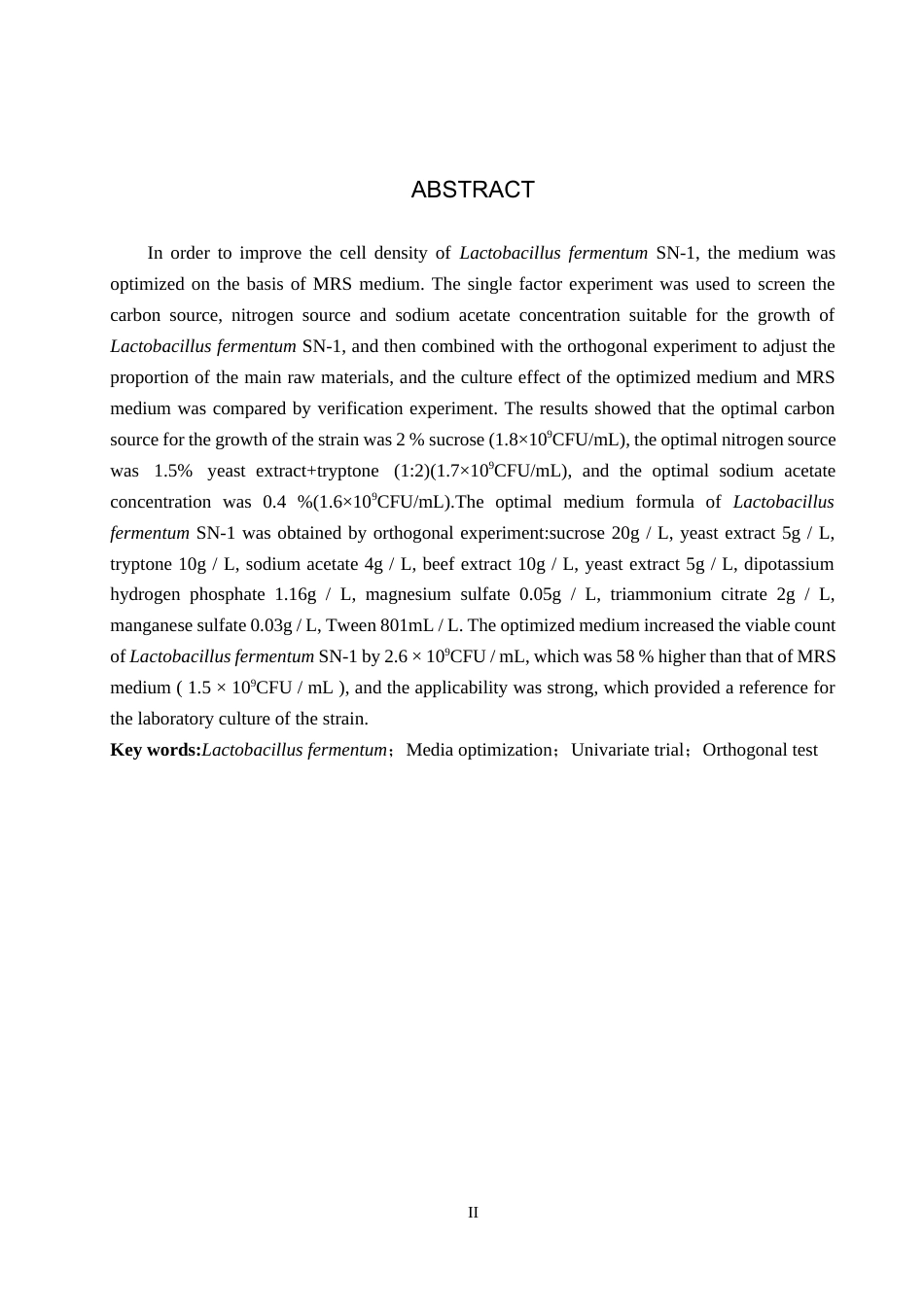 26年WP生物科学 发酵乳杆菌SN-1培养基优化探究15.52-AI5.47全日制(9597字).docx_第2页