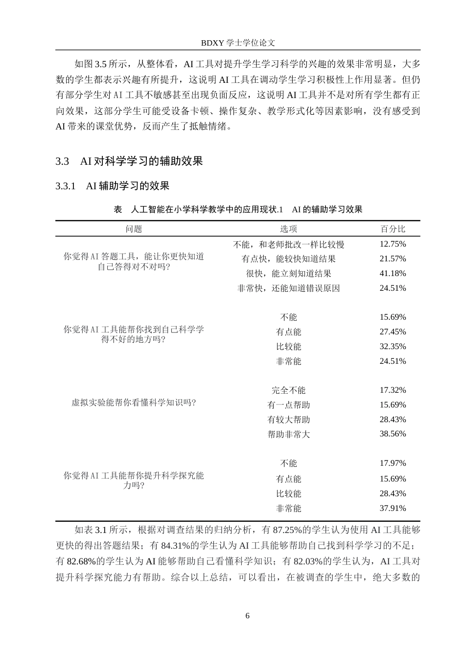 26年WP科学教育 人工智能在小学科学教学中的应用现状调研——以保定市莲池区为例7.52-AI5.02全日制(12317字).docx_第10页