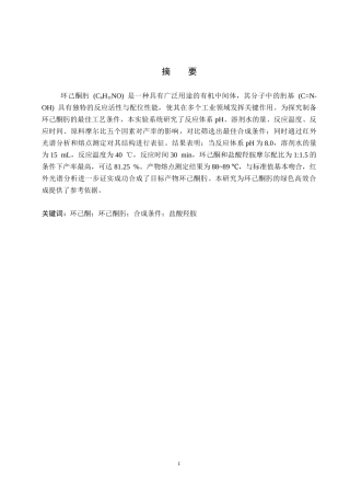 26年WP化学(师范)环己酮肟合成条件的探究15.17-AI23.06全日制(7750字).docx