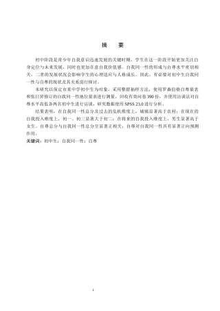 26年WP应用心理学 初中生自我同一性与自尊的关系10.09-AI24.51全日制(17569字).docx